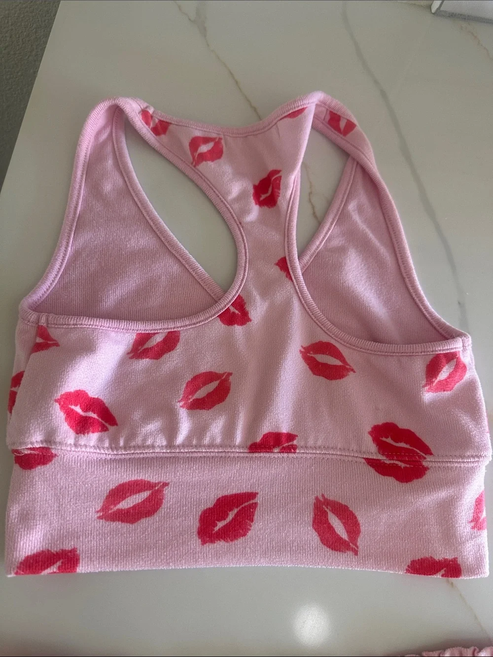 Z Supply Pink Lip Print Two-Piece Tank & Shorts pajama set size small